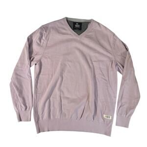 Nautica Lavender V-Neck Sweater Medium Weight Coastal Comfort Size Large